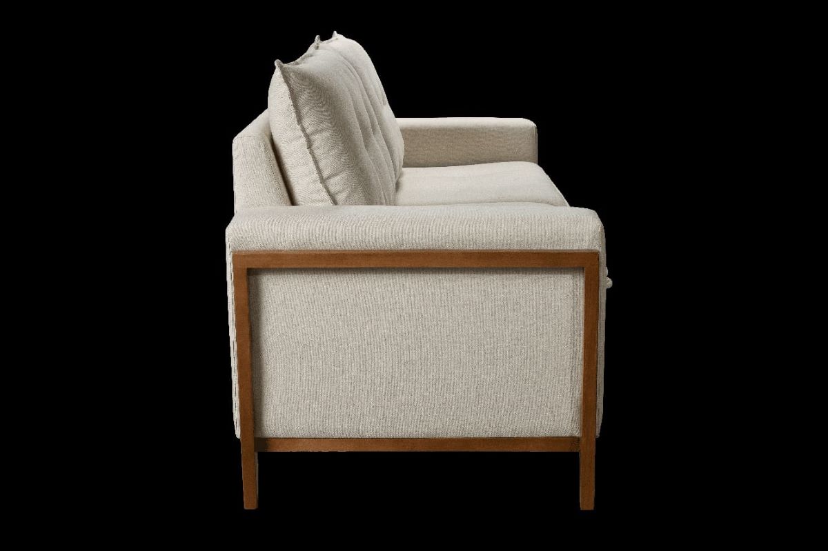 Sofá 730 3 Lugares Cancun Nude Pé Imbuia mel Rondomóveis - Imagem 4